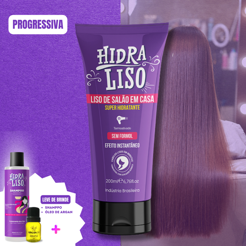 Progressiva - HidraLiso 1 Uni (Brinde, Shampoo + óleo)®