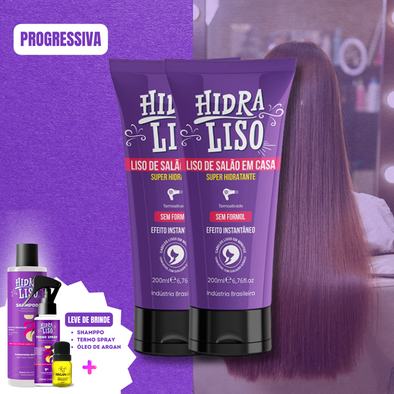 Progressiva - HidraLiso 1 Uni (Brinde, Shampoo + óleo)®