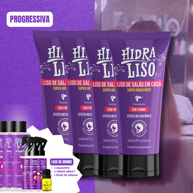 Progressiva - HidraLiso 1 Uni (Brinde, Shampoo + óleo)®